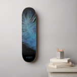 *~* Cosmic Midnight Himlar Pastel Boho Feather Mini Skateboard Bräda 18,5 Cm<br><div class="desc">* Energetiskt utökat Magic Mystical Cosmic Celestial Bohemian Gypsy Rustic Supersnabb mörk Midnight Navy Blue Watercolor himlar bakgrund och gnistiskt kosmisk ludderdesign. Den magiska vibens ludd är mycket lätt och viskig. * Anpassa/anpassa med INITIALER / MONOGRAM eller NAMN. Använda även designern att spela med typsnittet och färg etc. ** färger...</div>