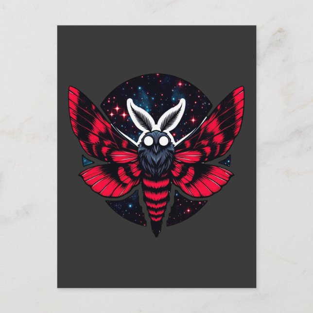 Cosmic Moth - Art Folklore Mothman Vykort (Framsida)