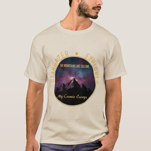Cosmic Mountain Calling T Shirt (Framsida)