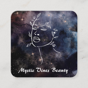 *~* Cosmic Nebula Fantasy Goddess Blommigt QR Squa Fyrkantigt Visitkort