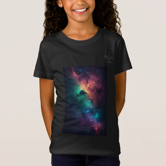 Cosmic Nebula Gaming Design T Shirt (Framsida)
