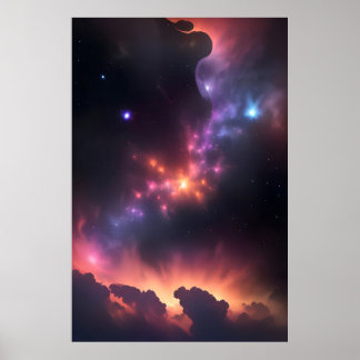 Cosmic Nebula och galaxy Poster