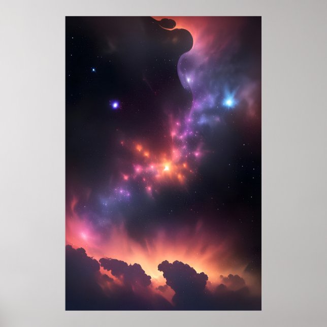 Cosmic Nebula och galaxy Poster (Framsidan)