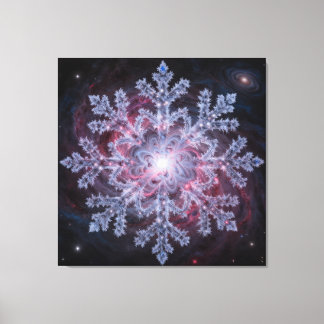 Cosmic Nebula Snowflake Canvastryck