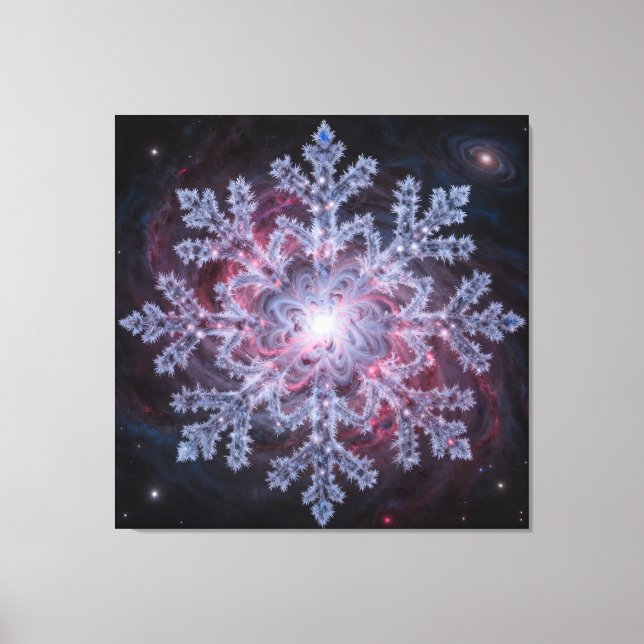 Cosmic Nebula Snowflake Canvastryck (Framsida)