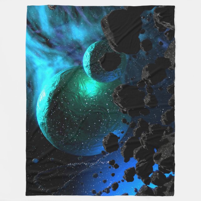 Cosmic Nebula Voyage Fleece Blanket (Framsidan)