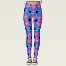 Cosmic Neon Fractal Mönster Leggings