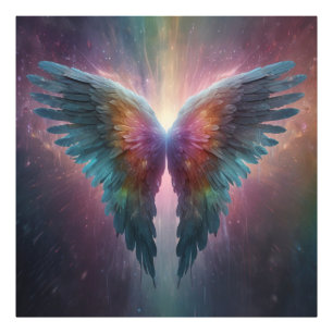 *~*Cosmic Neon Glowing Angel Vingar AP78 Fototryck