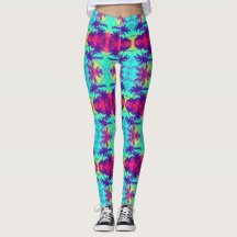 Cosmic Neon Handflatan Träd Mönster Leggings
