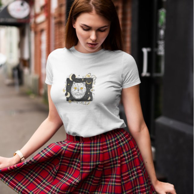 Cosmic Nght Cat T Shirt (Skapare uppladdad)