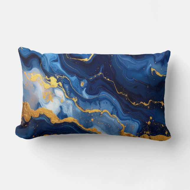 Cosmic Night Marble Abstract Cushion Lumbarkudde (Framsida)