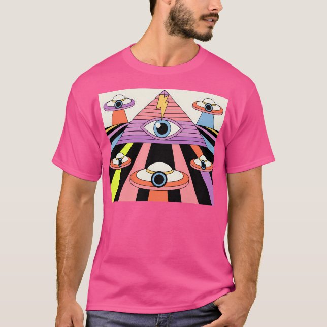 Cosmic Öga Ufo Watchers T Shirt (Framsida)
