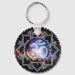Cosmic Om Mandala Keychain Nyckelring