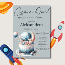 Cosmic One! Celestial Watercolor 1:a Pojk födselsd
