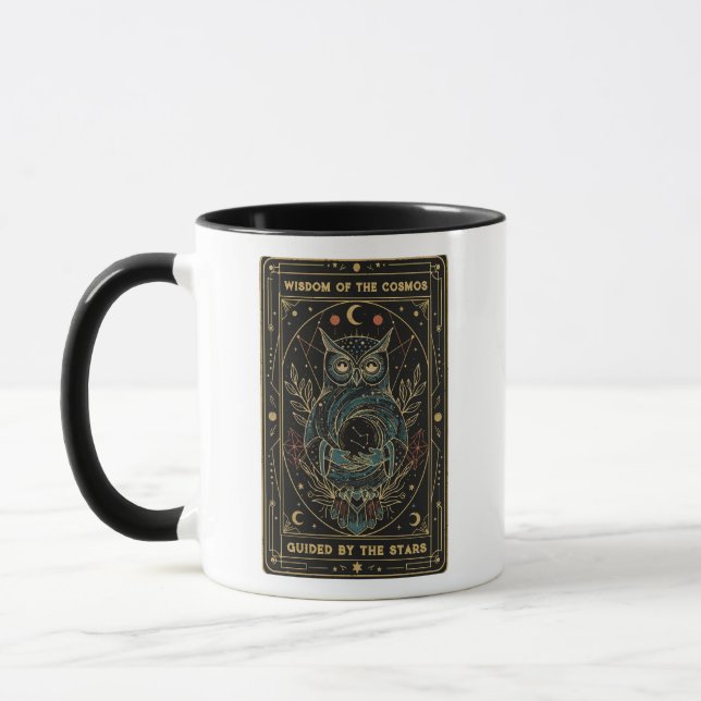 Cosmic Oracle Owl • Mystical Celestial  Mugg (Vänster)
