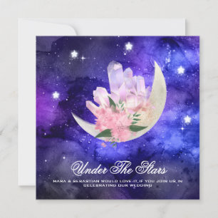 *~* Cosmic OSA Måne Crystal WEBSITE AR14 Bröllop Inbjudningar