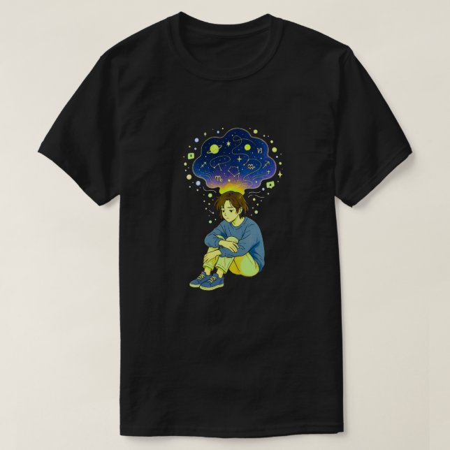 Cosmic Overthinking • Spiritual Mind Overflow T Shirt (Design framsida)