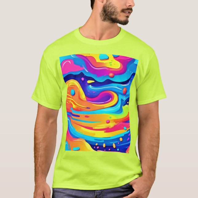 Cosmic Paint Swirls T Shirt (Framsida)