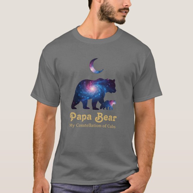 Cosmic Papa Bear & Cub T Shirt (Framsida)