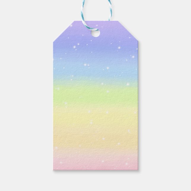 Cosmic Pastel Rainbow Presentetikett (Framsidan)