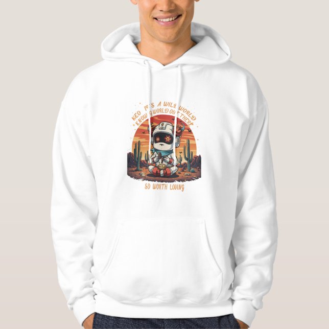 Cosmic Peace in a Vild World Hoodie (Framsida)