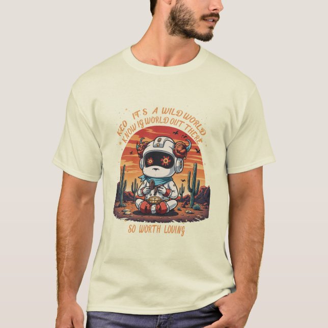 Cosmic Peace in a Vild World T Shirt (Framsida)