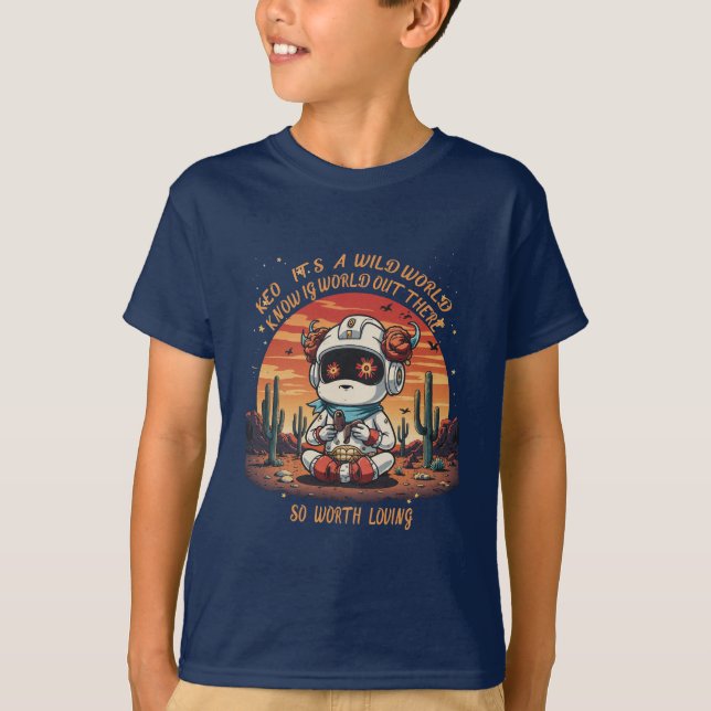 Cosmic Peace in a Vild World T Shirt (Framsida)