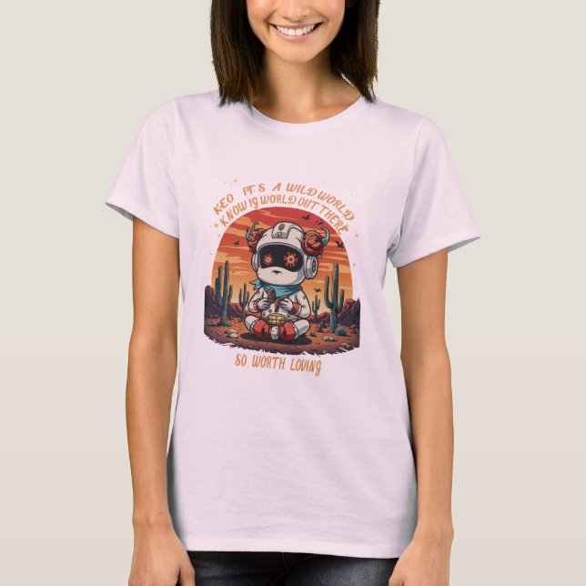 Cosmic Peace in a Vild World T Shirt (Framsida)