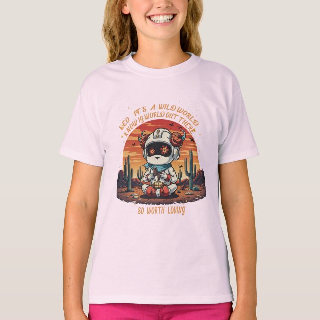 Cosmic Peace in a Vild World T Shirt (Framsida)