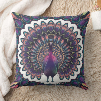 Cosmic Peacock Mandala Dekorativ kudde
