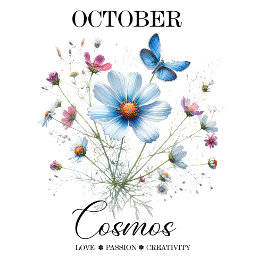 Cosmic Petals • October Birth Flower Notebook 