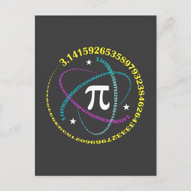 Cosmic Pi Day Shirt – Galaxy Math Design – 3.14159 Vykort (Framsida)