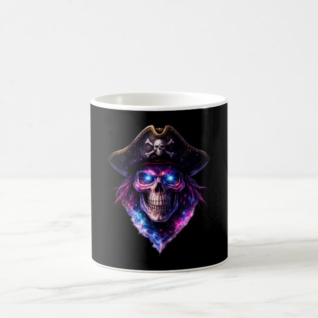 Cosmic Pirate Skull Galaxy Coffee Mug Kaffemugg (Center)