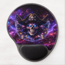Cosmic Pirate Skull Galaxy Gaming Mouse Pad