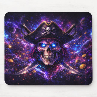 Cosmic Pirate Skull Galaxy Gaming Mouse Pad Musmatta