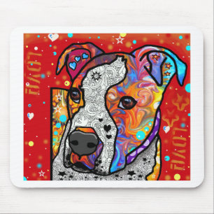 Cosmic Pit Bull - Ljusfärgstark - Gift Idea Musmatta
