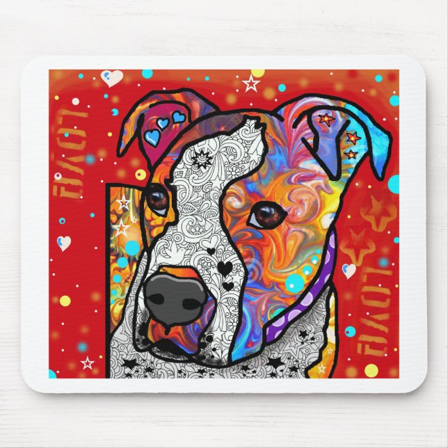Cosmic Pit Bull - Ljusfärgstark - Gift Idea Musmatta (Framsidan)
