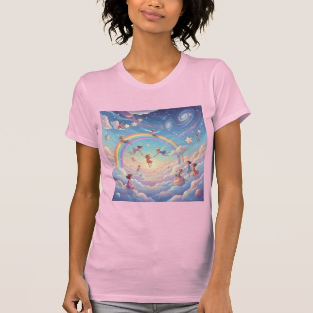Cosmic Playground Inner Child in Heaven’s Rainbow T Shirt (Framsida)