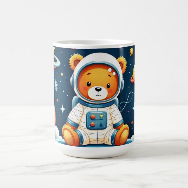 Cosmic Porcelain Astronaut Bear Kaffemugg (Center)