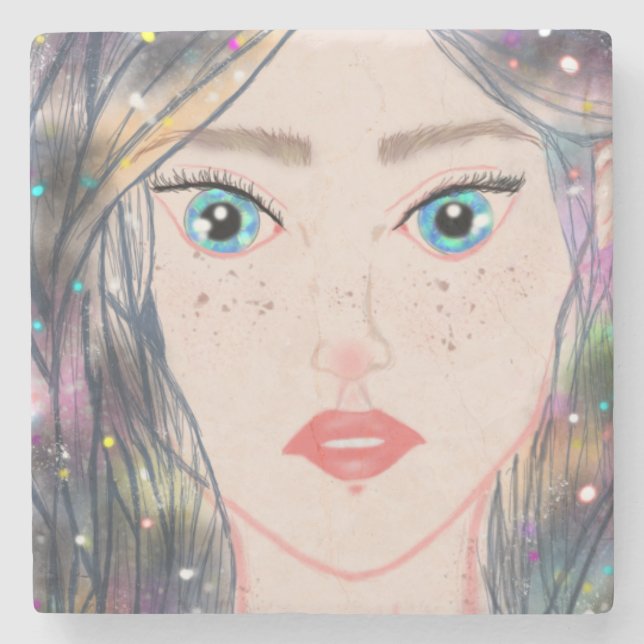 Cosmic Princess-underläggs Stenunderlägg (Framsidan)