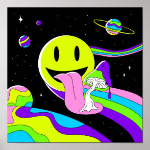 Cosmic Psychedelic Smile Poster