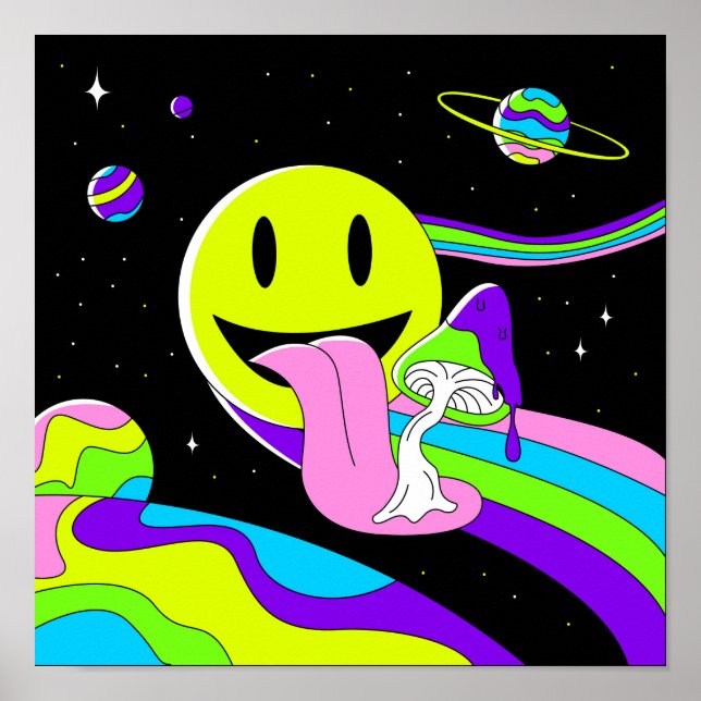 Cosmic Psychedelic Smile Poster (Framsidan)