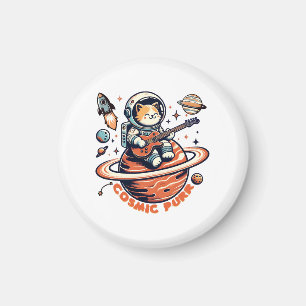 Cosmic Purr - Astro Gitarrist Katt Magnet