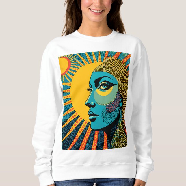 Cosmic Radiance: Sol Goddess Sweatshirt T Shirt (Framsida)