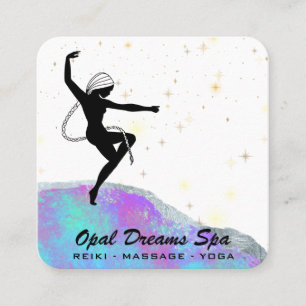 *~* Cosmic Rainbow Opal Goddess Celestial Magic Fyrkantigt Visitkort