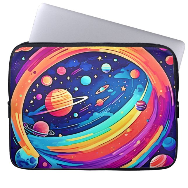 Cosmic Rainbow Vortex Laptop Fodral (Framsidan)