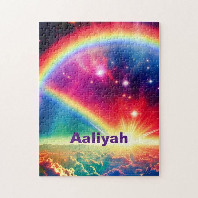 Cosmic Rainbows over Fantasy Indigo Clouds Scene Pussel (Vertikal)