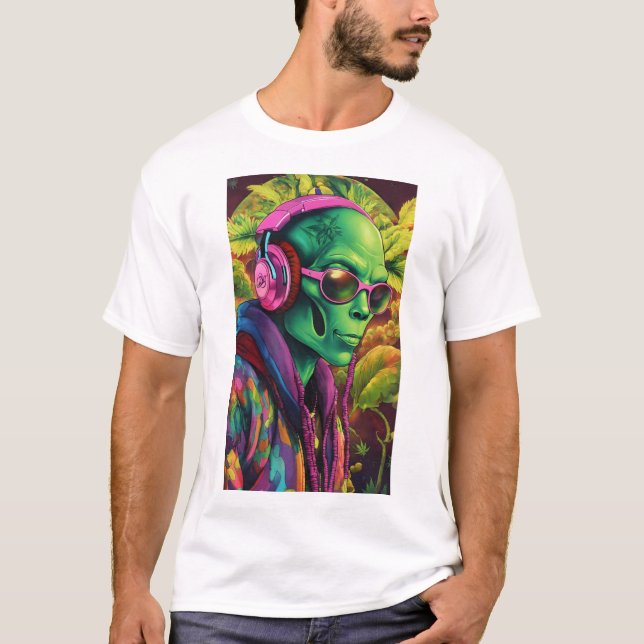 Cosmic Rebel Alien: Sten, Beats och Psychedelic T Shirt (Framsida)