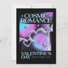 Cosmic Romance Digital Love Valentine's Card Julkort