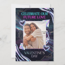 Cosmic Romance Digital Love Valentine's Card Julkort